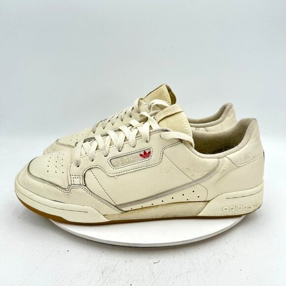 Adidas Continental 80 Men Size 13 BD7975 Off White Gum Leather Training Shoes - Picture 1 of 11